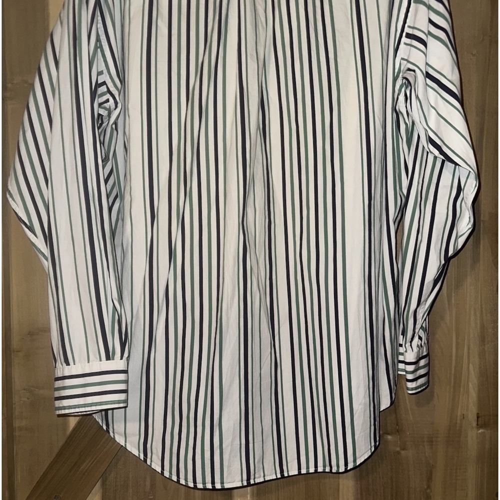 Vintage 1990s Tommy Hilfiger Embroidered Crest StripeButton-Up Shirt Men's Large - Picture 8 of 11